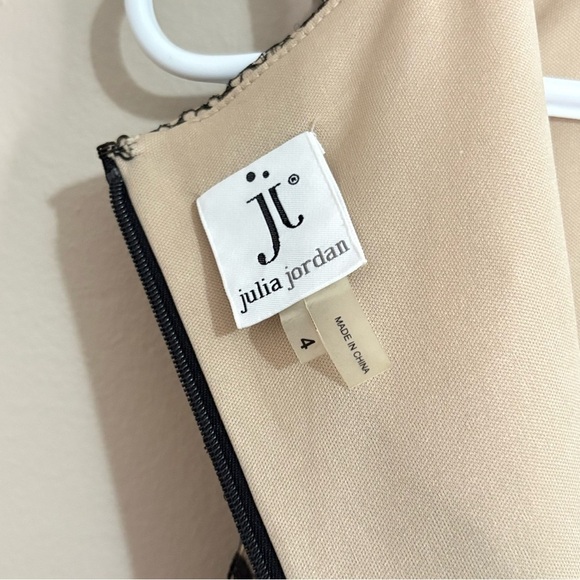 Julia Jordan Black & Nude Cocktail Dress Intricate Sequin Gorgeous Lace - Picture 16 of 16